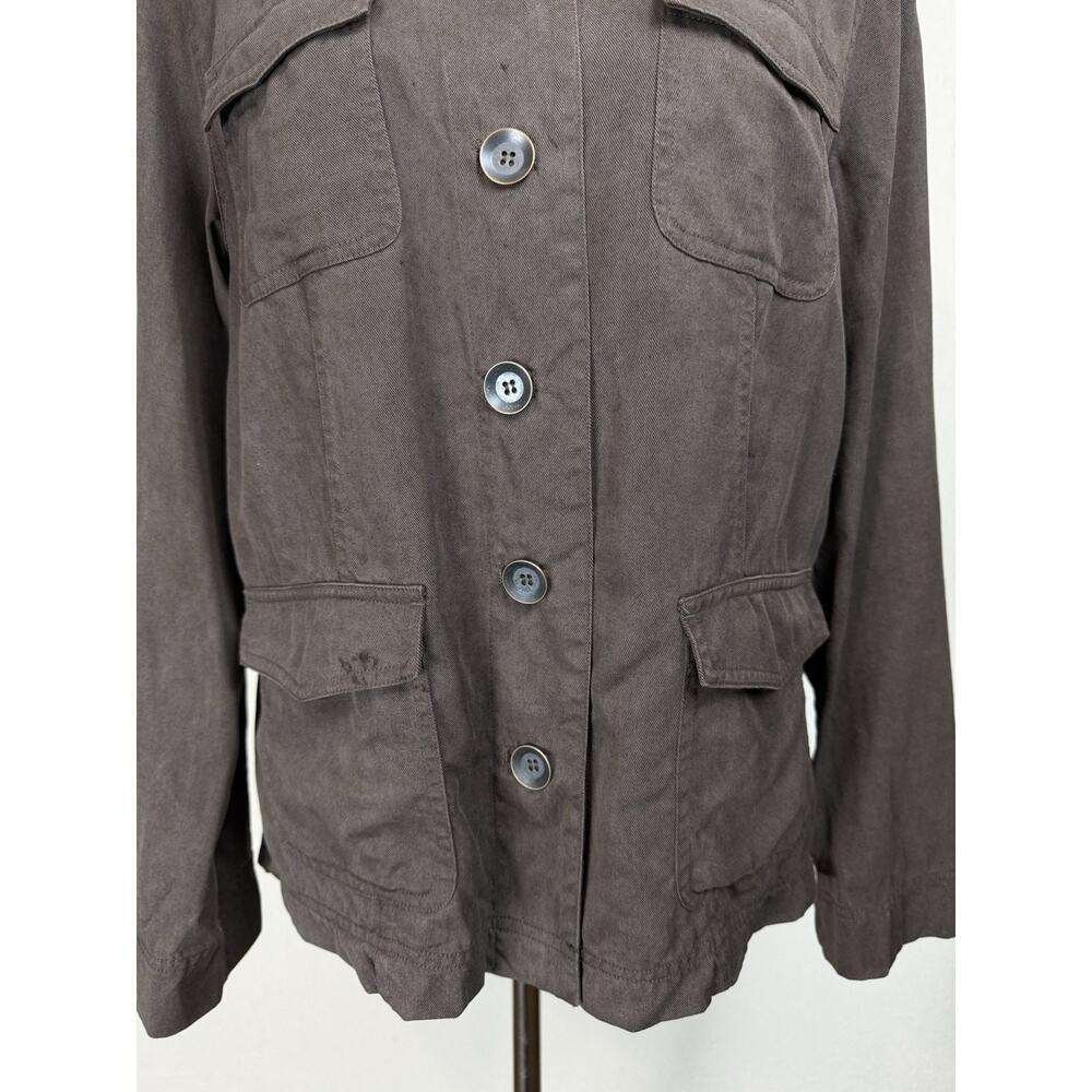 Christopher & Banks Women's Jacket Button Up Brown Sz M Lightweight Pockets - Picture 2 of 16